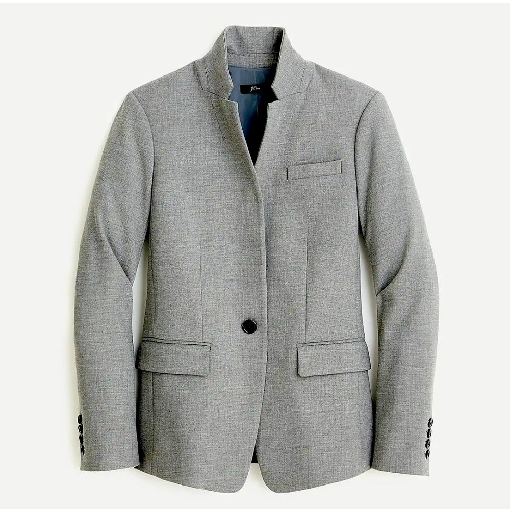 J. Crew Blazer with Nehru Collar in Charcoal Gray